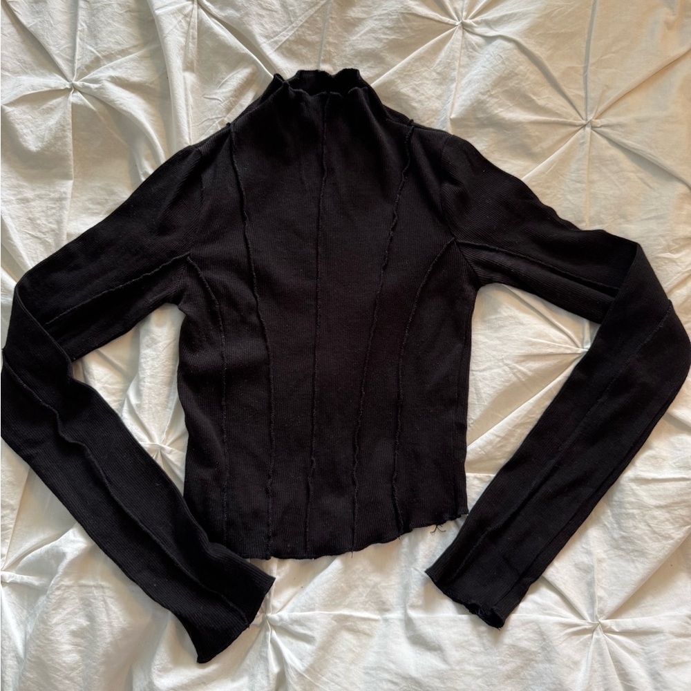 Dynamite Black mock neck ribbed Long Sleeve Women’s XS
